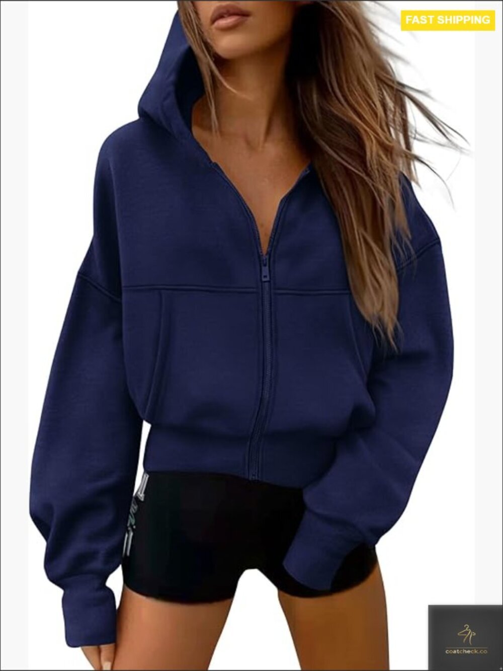 Y2K Zip Up Hoodie Long Sleeve Fleece Casual Fall Winter Layering Piece